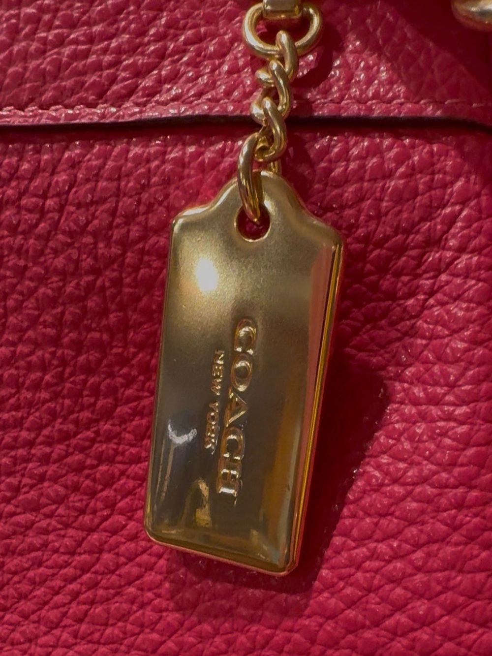Coach Cammie Chain Bucket Bag C8315 Pink Pebbled Leather Crossbody Shoulder Bag - Picture 10 of 12